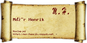 Mór Henrik névjegykártya