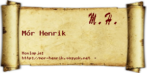 Mór Henrik névjegykártya