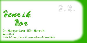 henrik mor business card
